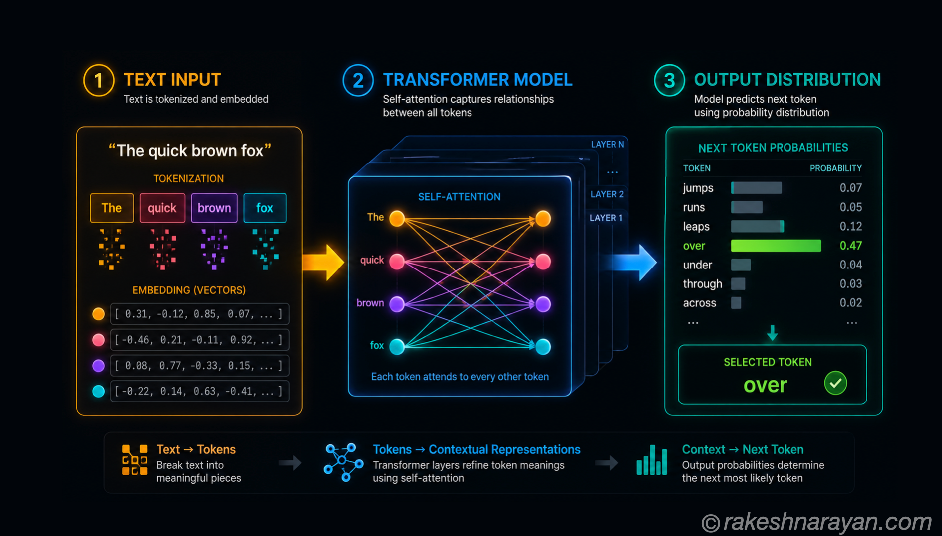 How Generative AI Works — Tokens, Embeddings and the Transformer